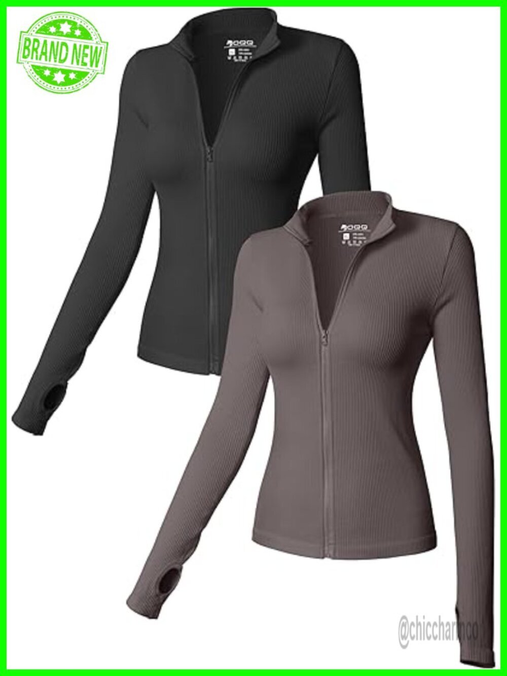 2 Pack Long Sleeve Stand Neck Front Zip Stretch Fitted Underscrub Tee Shirts